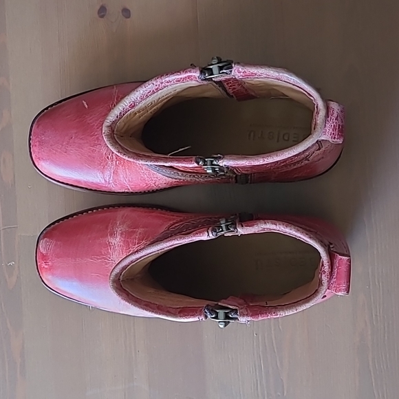 Bed Stu Red Western Style Cowboy Bootie Size 9.5 - Picture 8 of 9